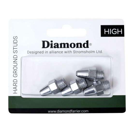 Hard Ground Studs 3/8'' with Tungsten, DIAMOND (Pack of 4 pcs)